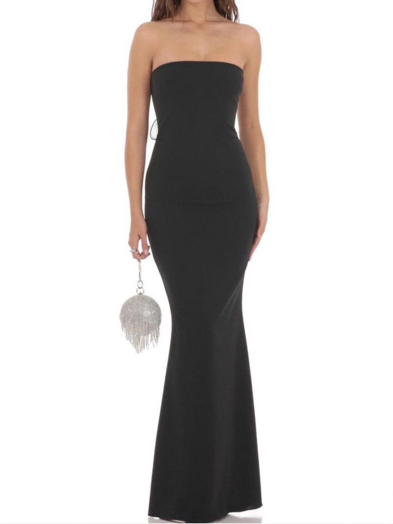 Lucy In The Sky Black Strapless Mermaid Evening Gown